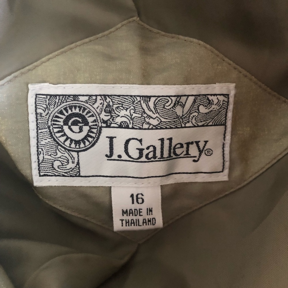 J. Gallery Vintage Long Belted Trench Jacket windbreaker Coat Size 16 - Picture 5 of 15